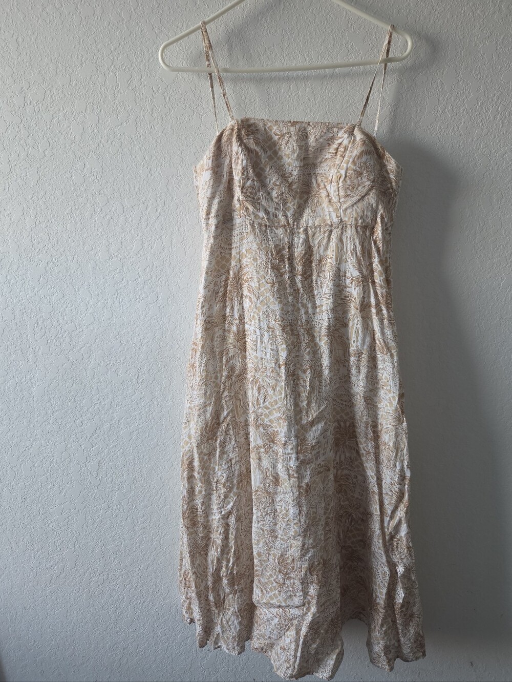 NWT Lilly Pulitzer
JORGIAN LINEN MIDI DRESS, SAND BAR PALM BEACH PARADISE
